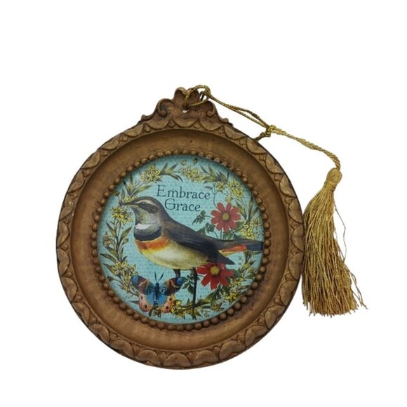 Other - VINTAGE Style Bird Wall Hanging - Framed Bird Embrace Grace Inspirational